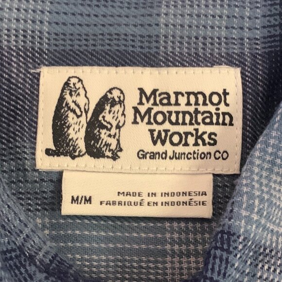 Marmot Men Fairfax Novelty Lightweight Flannel Shirt Medium NWT Arctic Navy - Picture 6 of 12